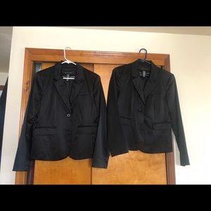 Black satin suit jacket